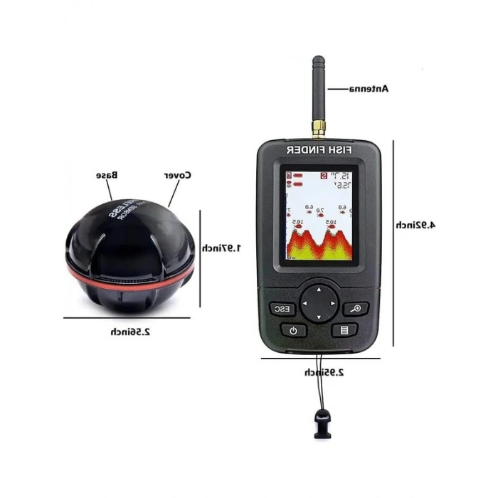 LCD Ekranlı Kablosuz Balık Bulucu - Akıllı Sonar Teknolojisi