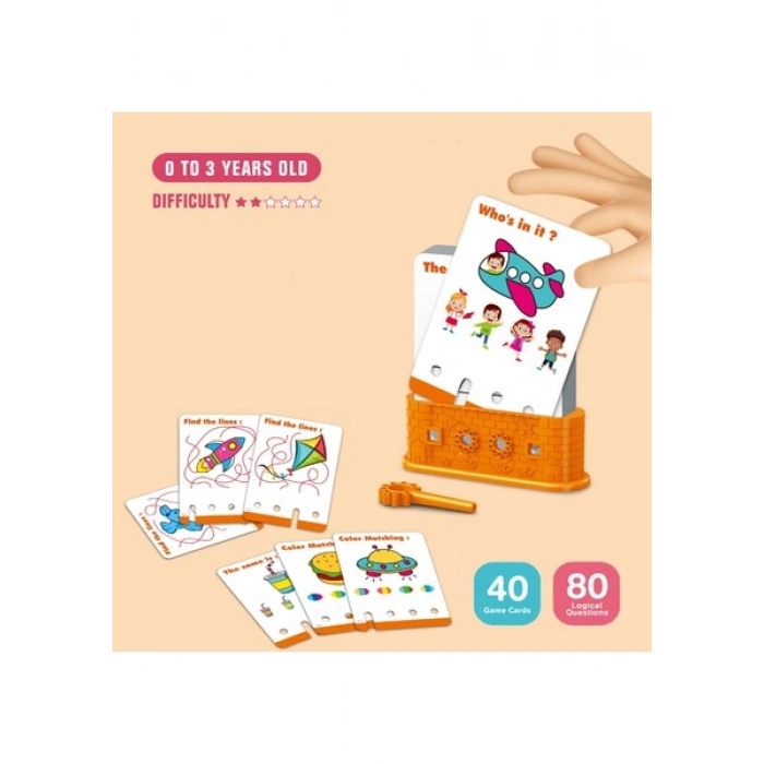 Learning Fun 0-3 Yaş Mantık Oyunu Okul Öncesi Eğitici Türkçe 40 Kart 80 Soru