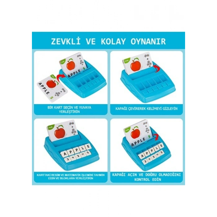Learning Fun 32 Kartlı Kelime ve Matematik Oyun Seti 2si1 Arada Eğitici Oyuncak