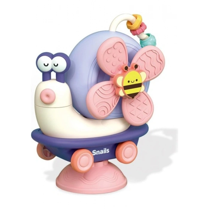 Learning Fun 3in1 Vantuzlu Duyusal Eğitici Oyuncak Salyangoz Mama Sandalyesi Oyuncağı Çıngıraklı