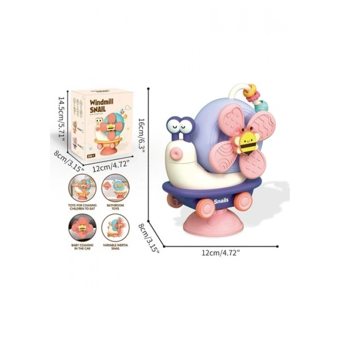 Learning Fun 3in1 Vantuzlu Duyusal Eğitici Oyuncak Salyangoz Mama Sandalyesi Oyuncağı Çıngıraklı