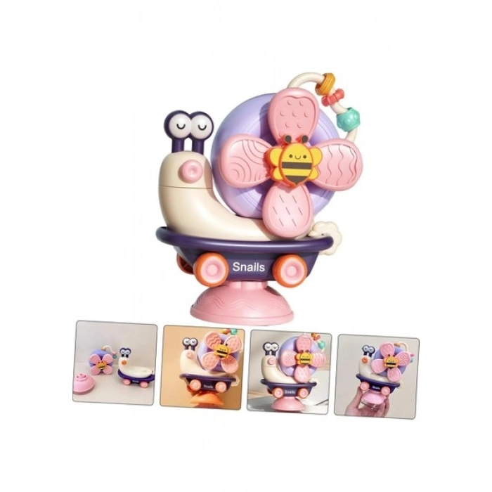 Learning Fun 3in1 Vantuzlu Duyusal Eğitici Oyuncak Salyangoz Mama Sandalyesi Oyuncağı Çıngıraklı
