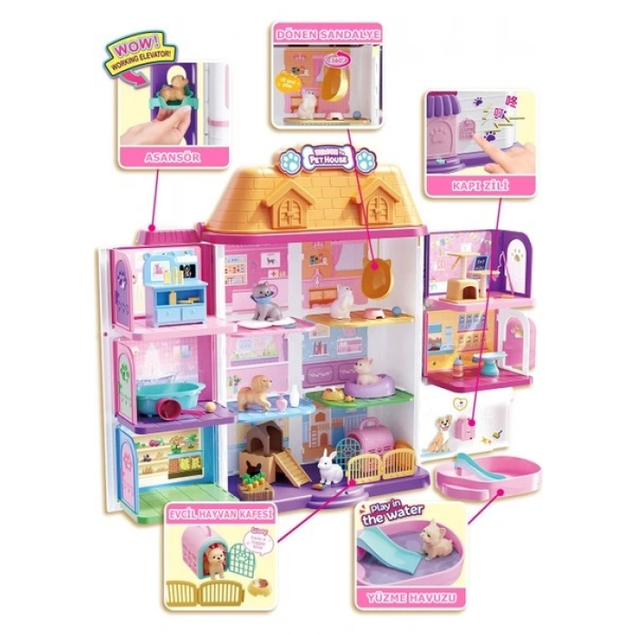 Learning Fun 98 Parça Evcil Hayvan Evi Pet House Oyun Evi