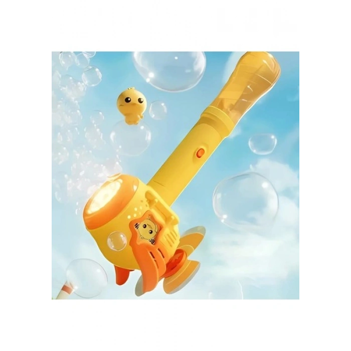 Learning Fun Arka Pervaneli Işıklı Pilli Oyuncak Baloncuk Tabancası Sevimli Ördek Köpük Makinesi Bubble Gun