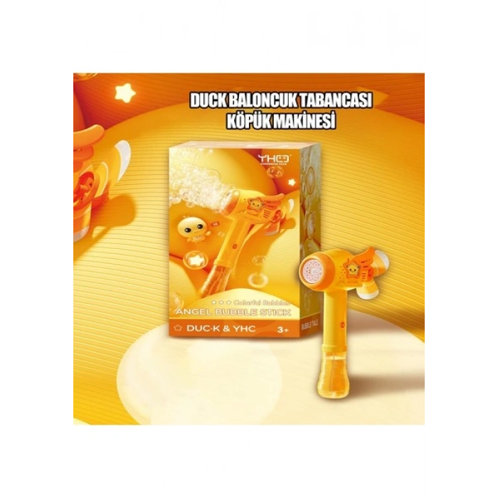 Learning Fun Arka Pervaneli Işıklı Pilli Oyuncak Baloncuk Tabancası Sevimli Ördek Köpük Makinesi Bubble Gun