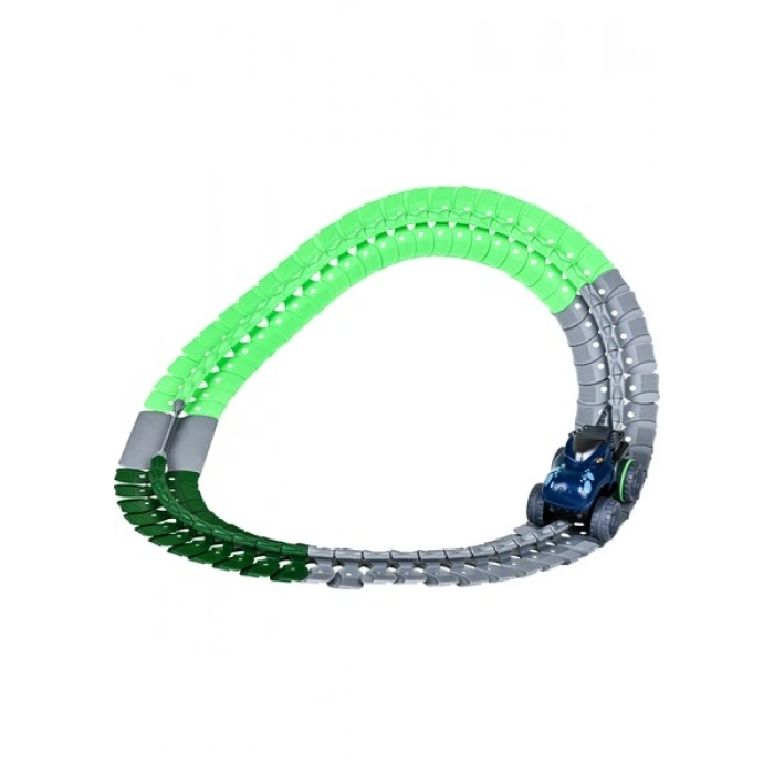Learning Fun DIY Dino Track Esnek Raylı 138 Parça Yarış Pisti Pilli Arabalı