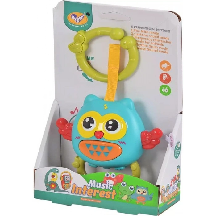 Learning Fun Işıklı Sesli Pilli Halkalı Çıngırak Sevimli Baykuş Duyusal Oyuncak
