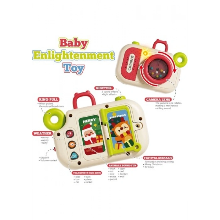 Learning Fun Kamera Şeklinde Duyusal Oyuncak Bebek Aktivite Oyuncağı