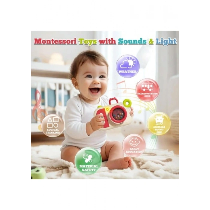 Learning Fun Kamera Şeklinde Duyusal Oyuncak Bebek Aktivite Oyuncağı