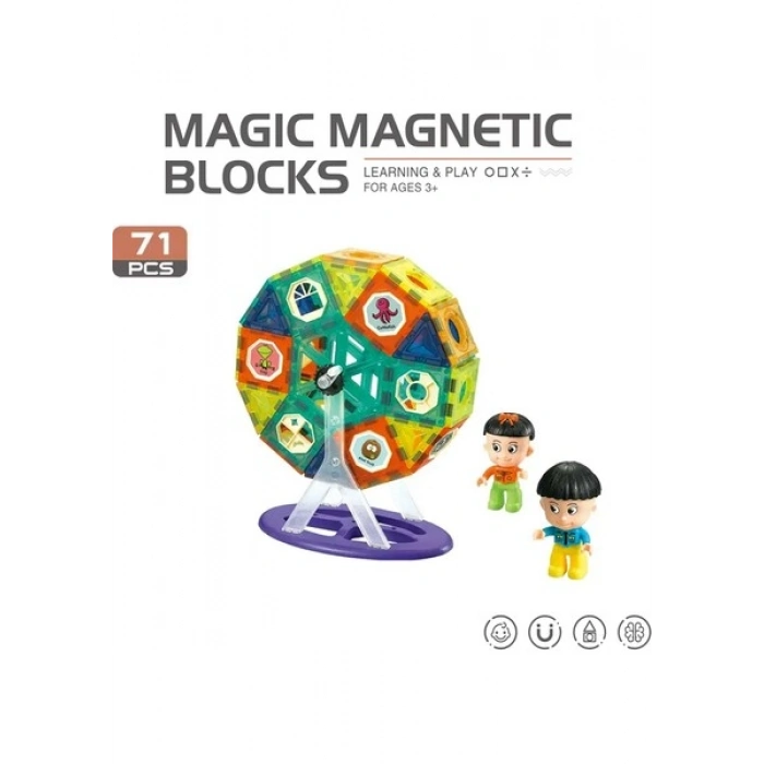 Learning Fun Magic Magnetic Blocks 71 Parça Manyetik Oyuncak Bloklar Seti