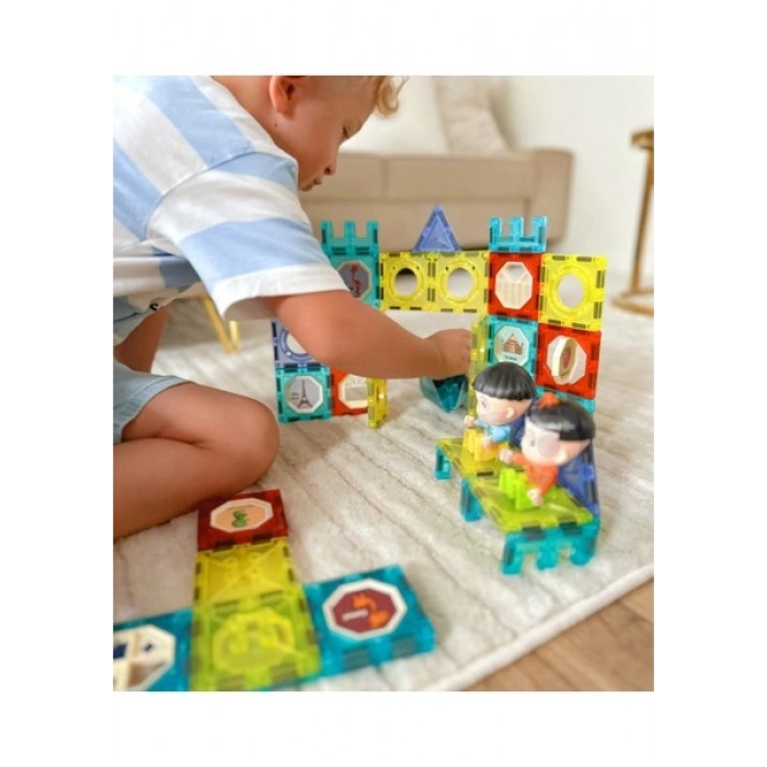 Learning Fun Manyetik Oyuncak Manyetik Blok Seti Stem Oyuncak 52 Parça Magic Magnetic Blocks