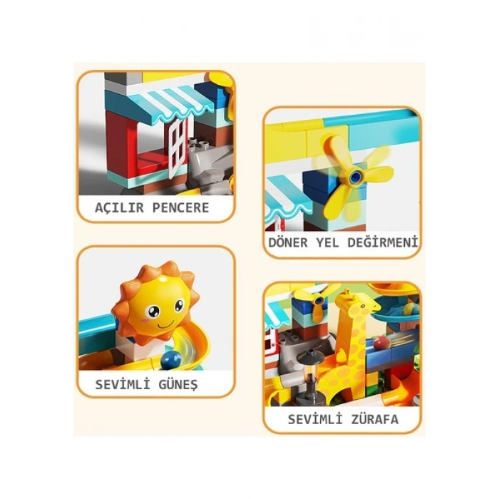 Learning Fun Marble Run Blok Yapı Seti 100 Parça - Zürafa