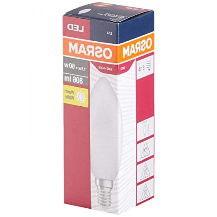 LED Ampul, 7W, E14, Sarı Işık