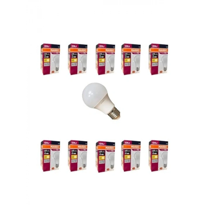 LED Ampul, 8.5W Güç, 2700K Sıcak Sarı Işık ile Enerji Tasarruflu 10lu Paket