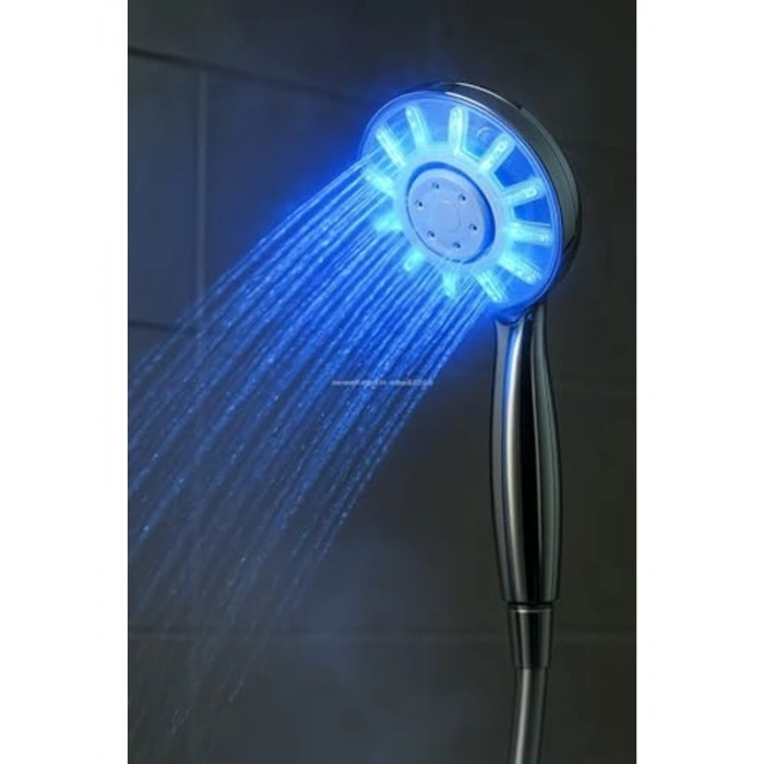 LED Duş Başlığı, Sıcaklık Göstergeli ve Su Tasarruflu, Krom Renk