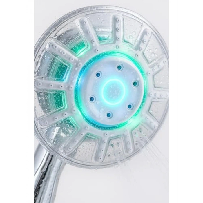 LED Duş Başlığı, Sıcaklık Göstergeli ve Su Tasarruflu, Krom Renk