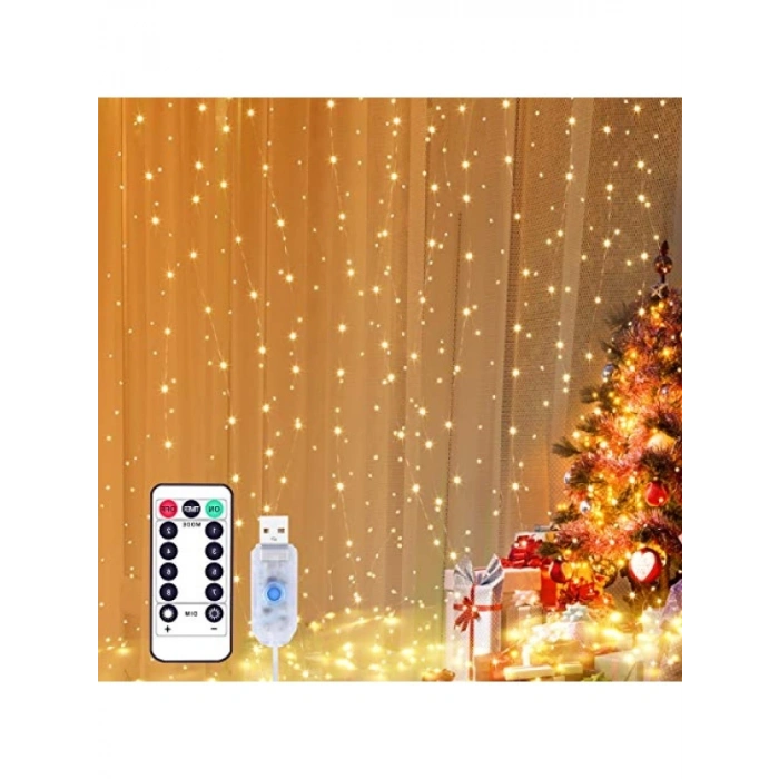 LED Işık Perdesi - 3 x 3 m, 300 LED, Su Geçirmez