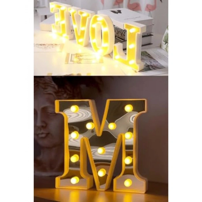 Led Işıklı 3D A Harfi Dekoratif Kutlama Ürünü