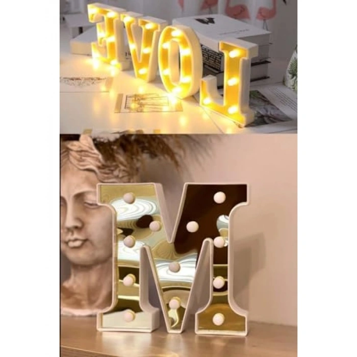 Led Işıklı 3D A Harfi Dekoratif Kutlama Ürünü
