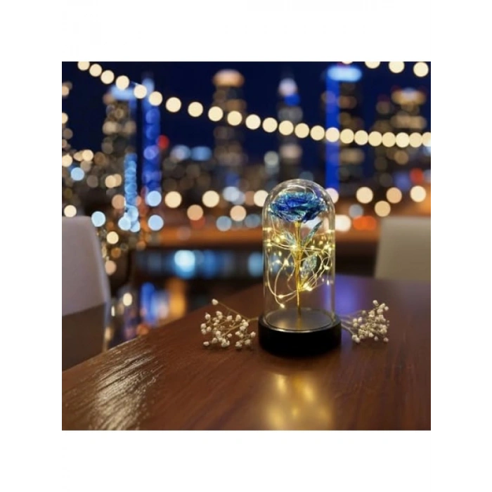 LED Işıklı Dekoratif Gece Lambası - Modern Tasarım (Mavi)