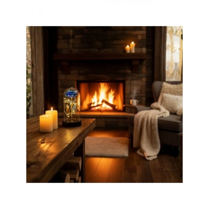 LED Işıklı Dekoratif Gece Lambası - Modern Tasarım (Mavi)