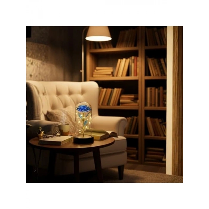 LED Işıklı Dekoratif Gece Lambası - Modern Tasarım (Mavi)