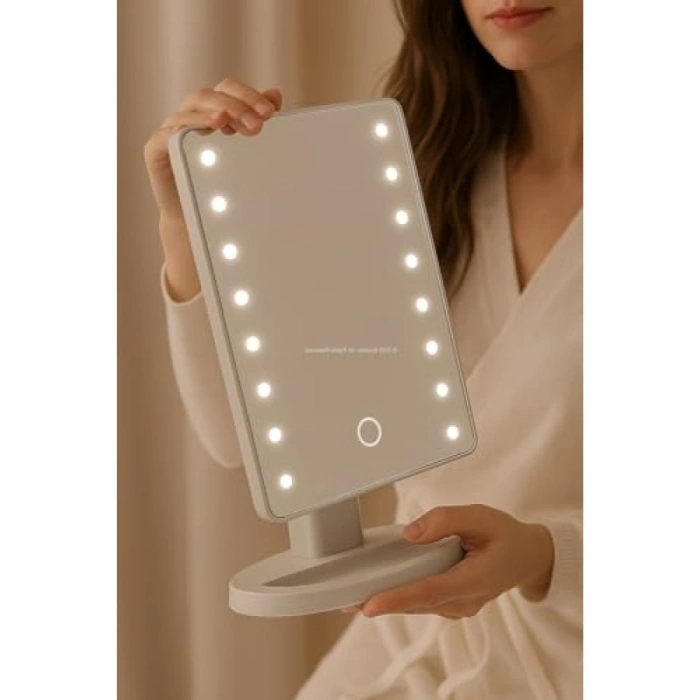 Led Işıklı Dokunmatik Makyaj Aynası - 3 Işık Modu