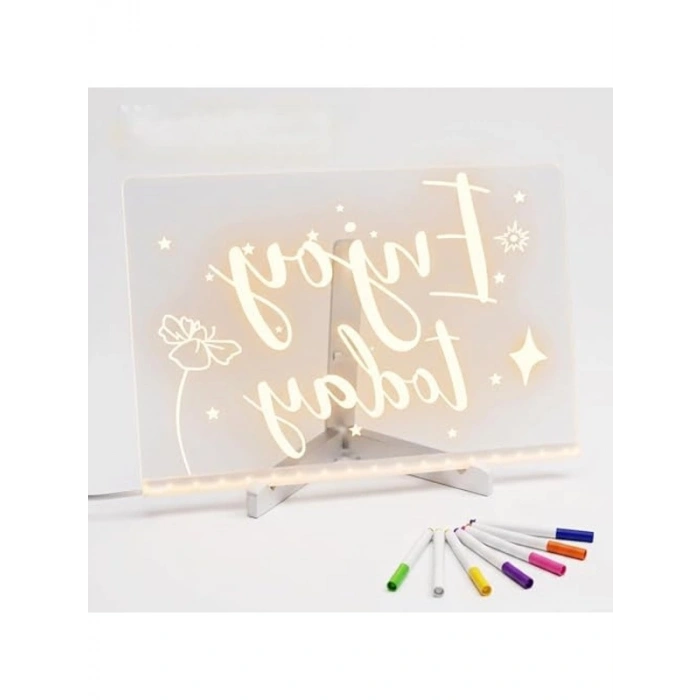 LED Işıklı Şeffaf Çizim Tableti, 30x20 cm Eğitici Boyama Seti ile