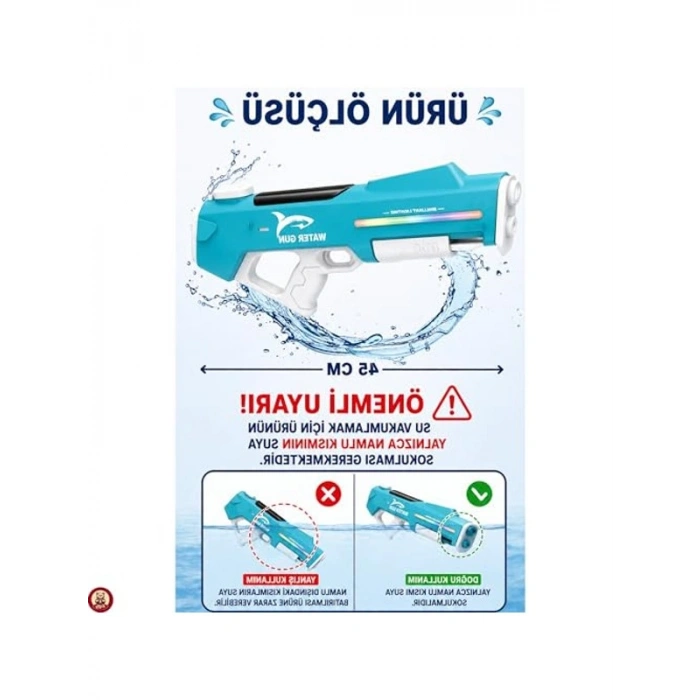 LED Işıklı Su Tabancası ile 500 ML Su Kapasitesi ve 10 Metre Menzil