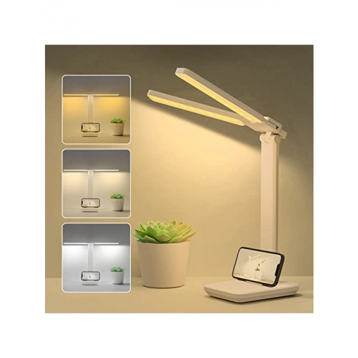 LED Masa Lambası - Çift Kafalı, Kısılabilir ve 3 Renk Sıcaklığı