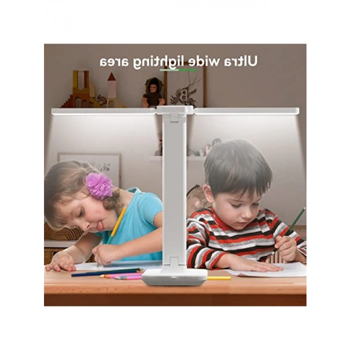 LED Masa Lambası - Çift Kafalı, Kısılabilir ve 3 Renk Sıcaklığı
