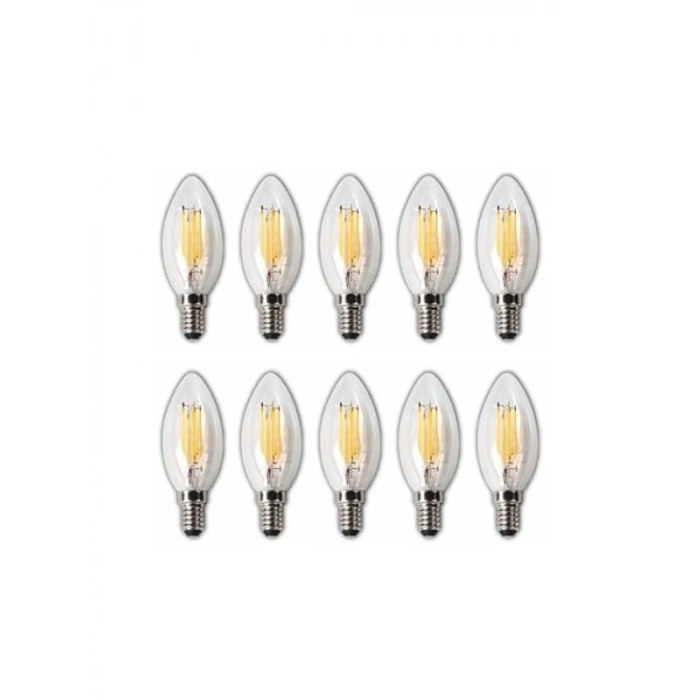 LED Rustik Mum Buji Ampul, E14 Duy, 10lu Paket