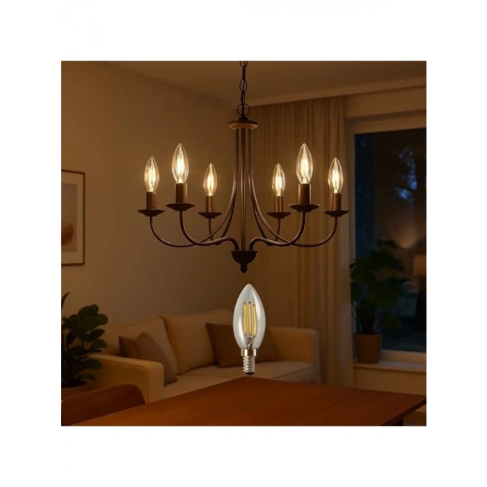 LED Rustik Mum Buji Ampul, E14 Duy, 10lu Paket
