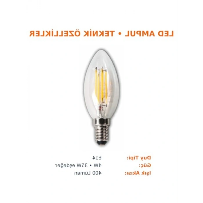 LED Rustik Mum Buji Ampul, E14 Duy, 10lu Paket
