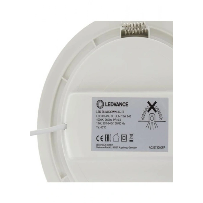 Ledvance 12W Slım LED Panel 4000K -Günışığı 14,5 cm Gömme Spot Armatür