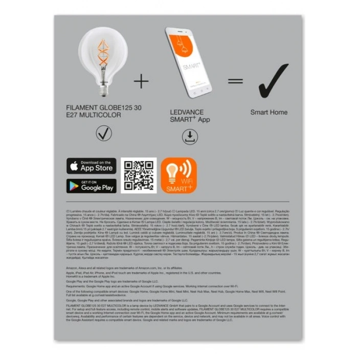 Ledvance Smart LED Wifi Globe Flament 4.5W