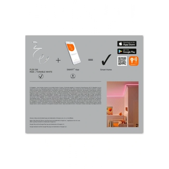 Ledvance Smart Wifi Flex 8,5W RGBW 550lm 2 Metre Dimmerli Akıllı Led Şerit Aydınlatma