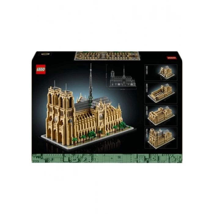 LEGO® Architecture Notre Dame Katedrali 21061 - Yetişkinler için Dekoratif ve Sergilenebilir Model Yapım Seti (4383 Parça)