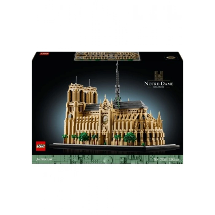 LEGO® Architecture Notre Dame Katedrali 21061 - Yetişkinler için Dekoratif ve Sergilenebilir Model Yapım Seti (4383 Parça)