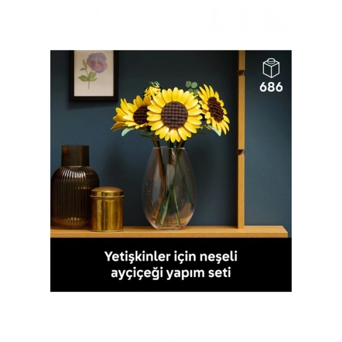 LEGO® Botanicals Ayçiçeği Buketi 11502 - Anneler Günü Hediyesi 6 Ayçiçeği İçeren Dekoratif Model Yapım Seti (686 Parça)