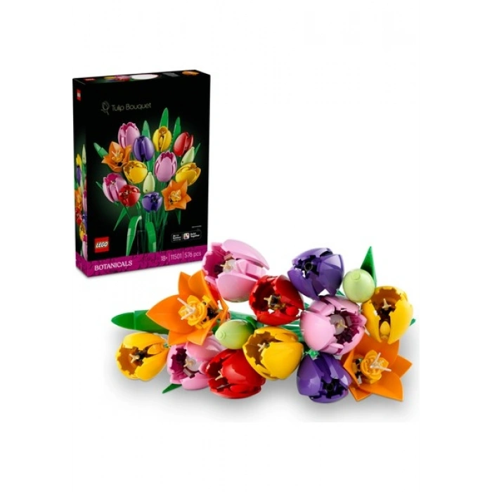 LEGO® Botanicals Lale Buketi 11501 - Anneler Gününe Özel 5 Çeşit Lale İçeren Yaratıcı Dekoratif Model Yapım Seti (576 Parça)