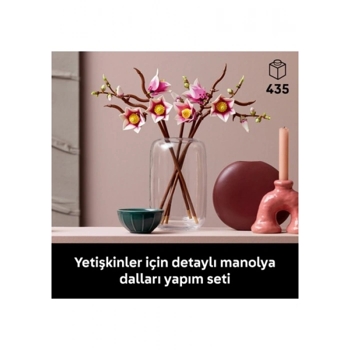 LEGO® Botanicals Manolya Dalları 11510 - Anneler Günü Hediyesi Çeşitli Detaylar İçeren Çiçek Buketi Model Yapım Seti (435 Parça)