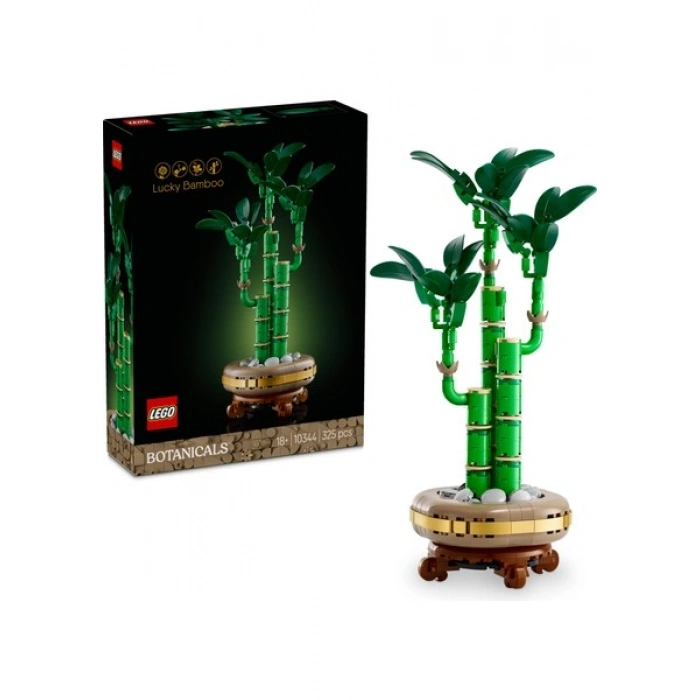 LEGO® Botanicals Şans Bambusu 10344 - Doğasever Yetişkinler için Dekoratif Bitki Yapım Seti (325 Parça)
