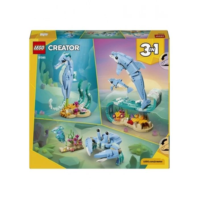 LEGO® Creator 3ü 1 Arada Deniz Hayvanları: Güzel Yunuslar 31385 – 9+ için Yaratıcı Oyuncak Yapım Seti (542P)