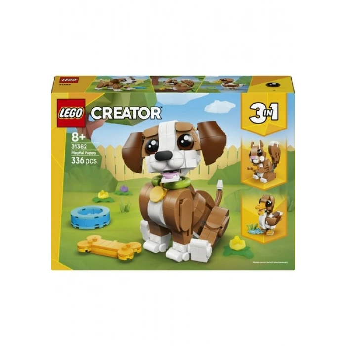 LEGO® Creator 3’ü 1 Arada Sevimli Hayvanlar: Oyunbaz Yavru Köpek 31382 – 8+ için Yaratıcı Oyuncak Yapım Seti (336P)