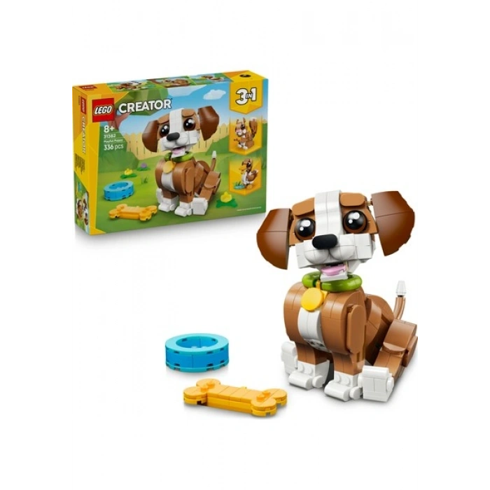 LEGO® Creator 3’ü 1 Arada Sevimli Hayvanlar: Oyunbaz Yavru Köpek 31382 – 8+ için Yaratıcı Oyuncak Yapım Seti (336P)