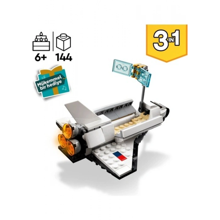 LEGO® Creator Uzay Mekiği 31134 - 6 Yaş & Üzeri Çocuklar için Yaratıcı Oyuncak Yapım Seti (144 Parça)