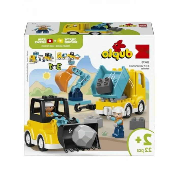 LEGO DUPLO Kasabası İnşaat Araçları Seti - 22 Parça ve 6 Oyuncak Araç