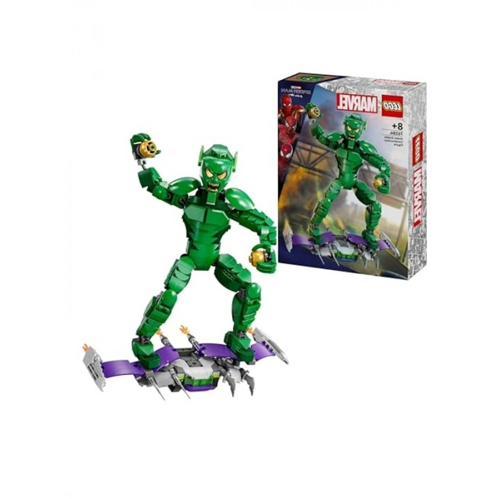 LEGO Marvel Green Goblin Yapım Figürü 76284 – 8 Yaş ve Üzeri Çocuklar için Süper Kahraman Hediyesi Fikri, 2 Bal Kabağı Bombası Dahil Orijinal Aksesuarlar İçeren Yaratıcı Oyuncak Yapım Seti (471 Parça)