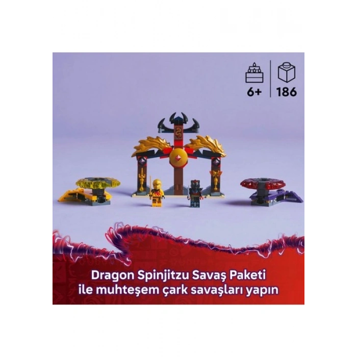 LEGO® NINJAGO® Ejderha Spinjitzu Savaş Paketi 71826 - 6 Yaş & Üzeri Çocuklar için Yaratıcı Oyuncak Yapım Seti (186 Parça)